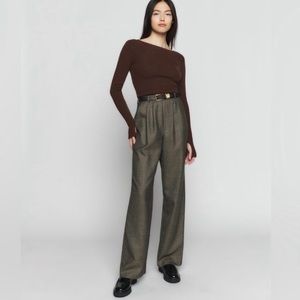 Porta Cashmere Open Back Sweater in Brown